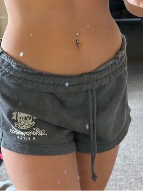 Abercrombie & Fitch Charcoal Gray Athletic Drawstring Shorts